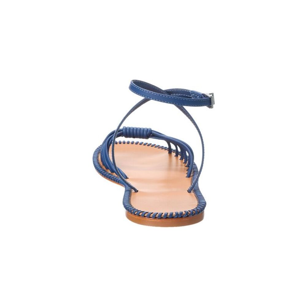 Schutz Livia Leather Flat Sandal, Blue - Picture 3 of 5